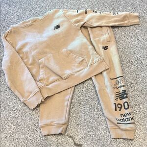 New Balance Kids Beige Sweatshirt and Joggers Set